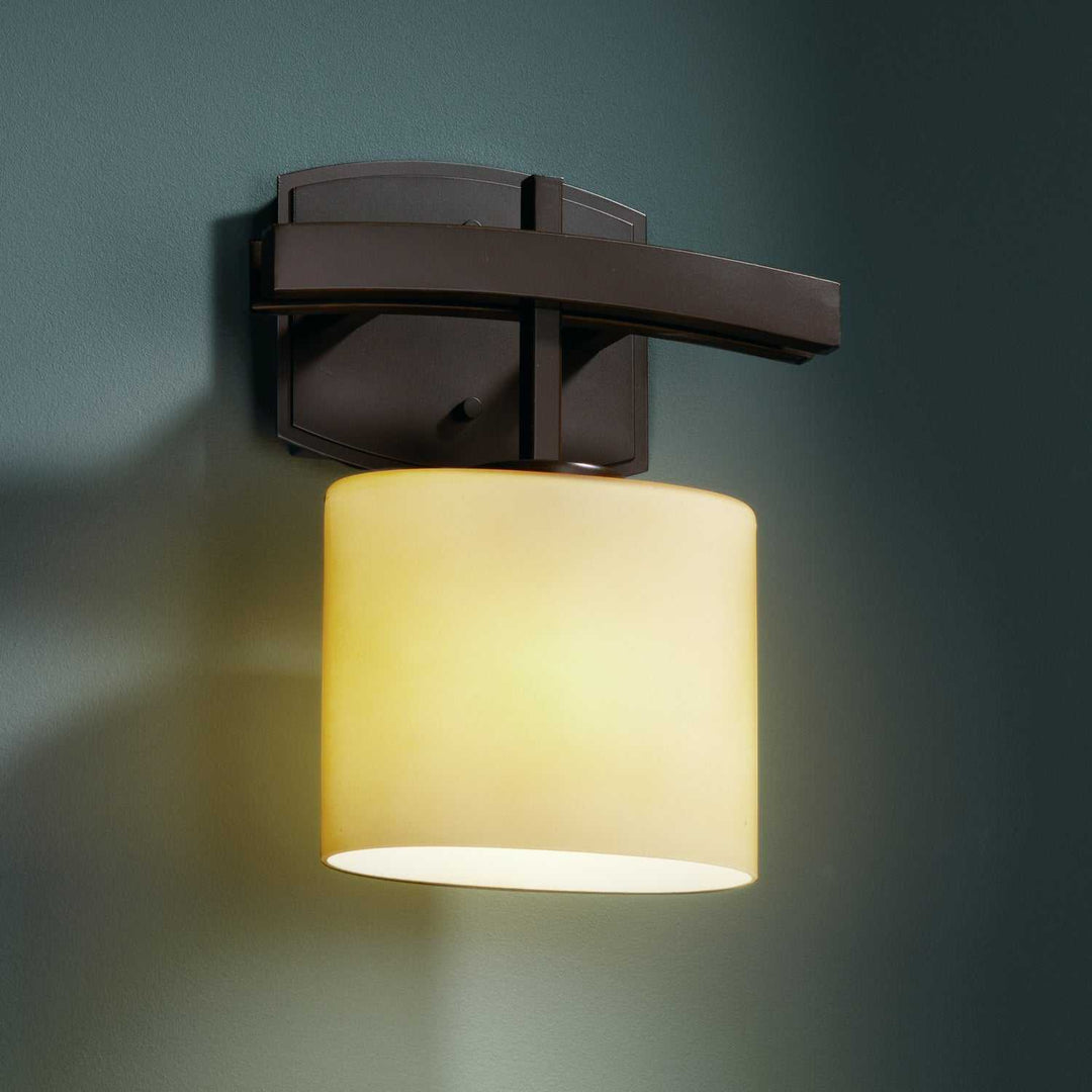 Fusion One Light Wall Sconce in Dark Bronze Justice Designs