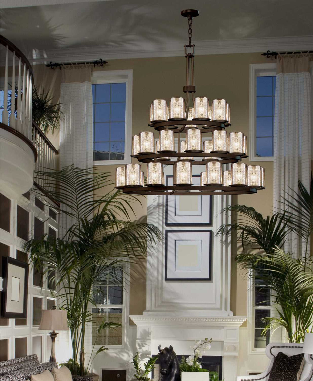 Fusion 36 Light Chandelier in Dark Bronze Justice Designs