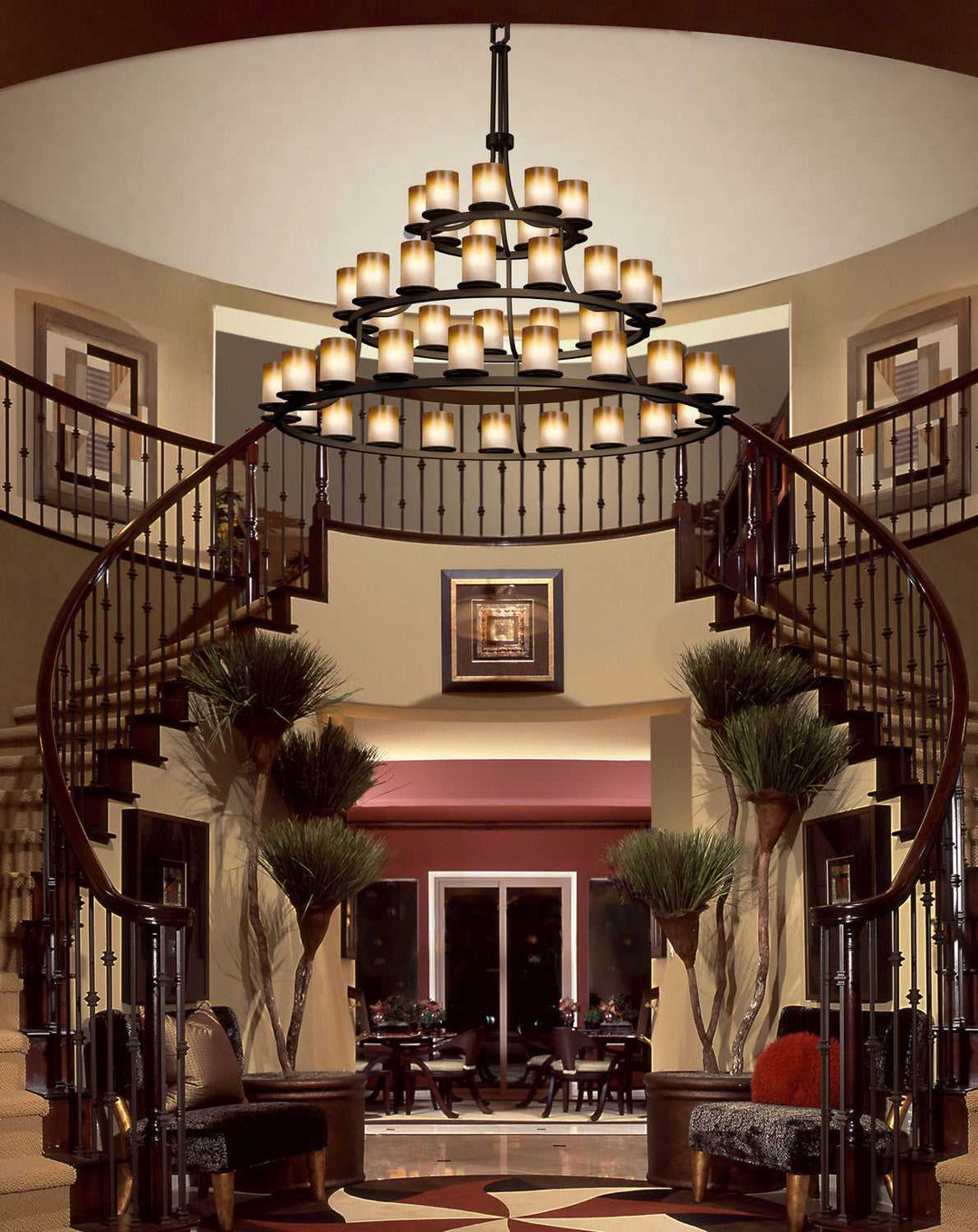 Fusion 45 Light Chandelier in Dark Bronze Justice Designs