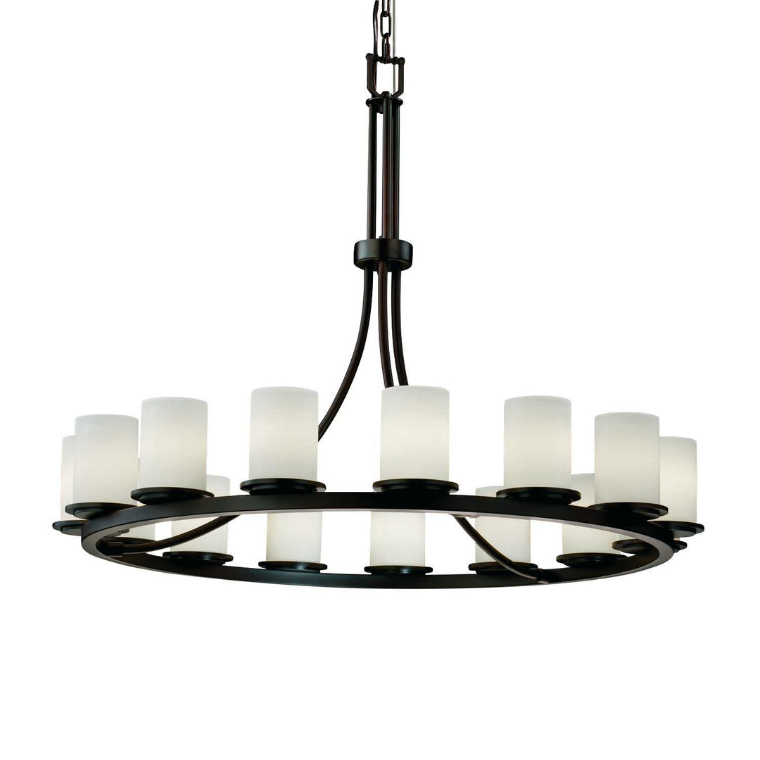 Fusion 15 Light Chandelier in Dark Bronze Justice Designs