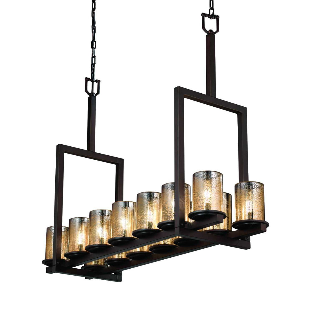 Fusion 14 Light Chandelier in Dark Bronze Justice Designs