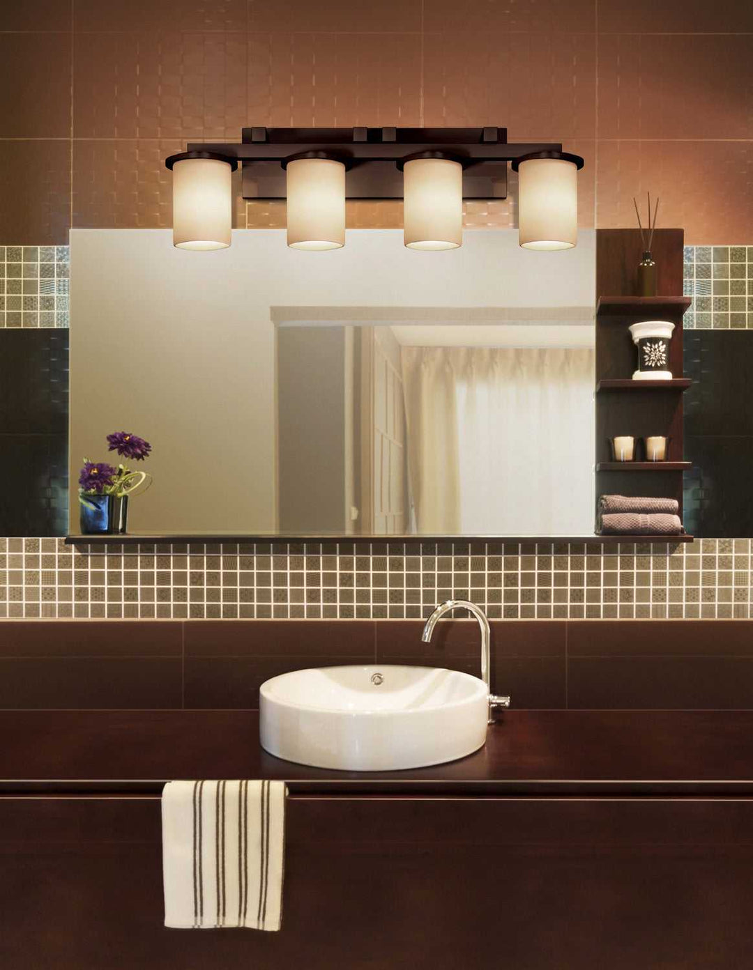 Fusion Four Light Bath Bar in Dark Bronze Justice Designs