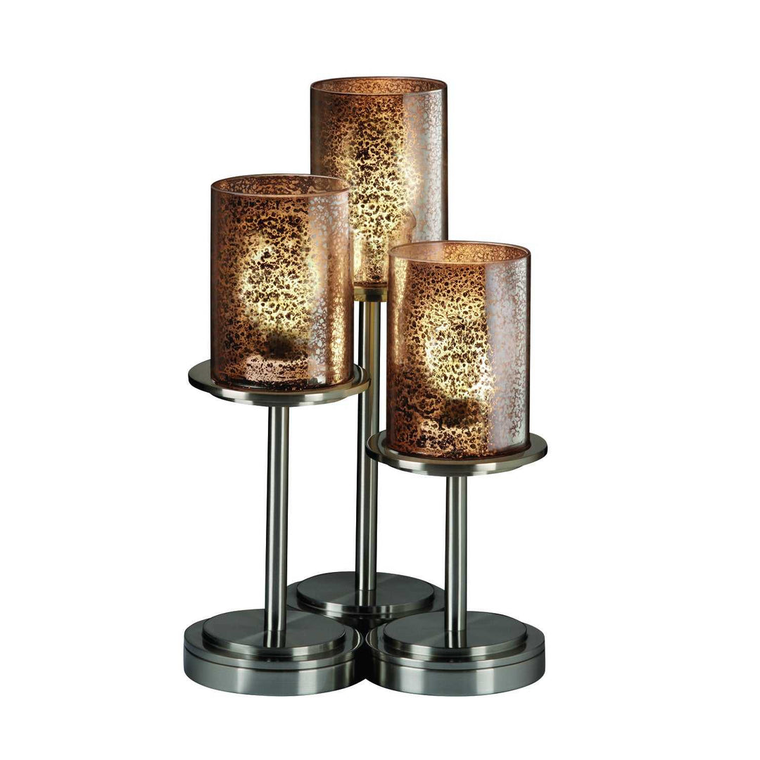 Fusion Three Light Table Lamp in Brushed Nickel Justice Designs