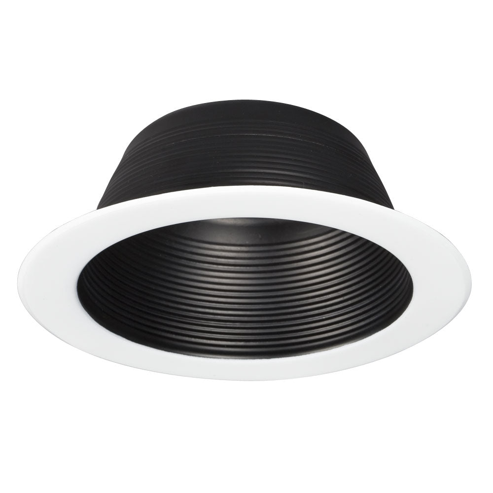 6`` Housings & Trims One Piece Step Baffle Trim in Black - available from The Lighting Shoppe, trusted by Canadian homeowners