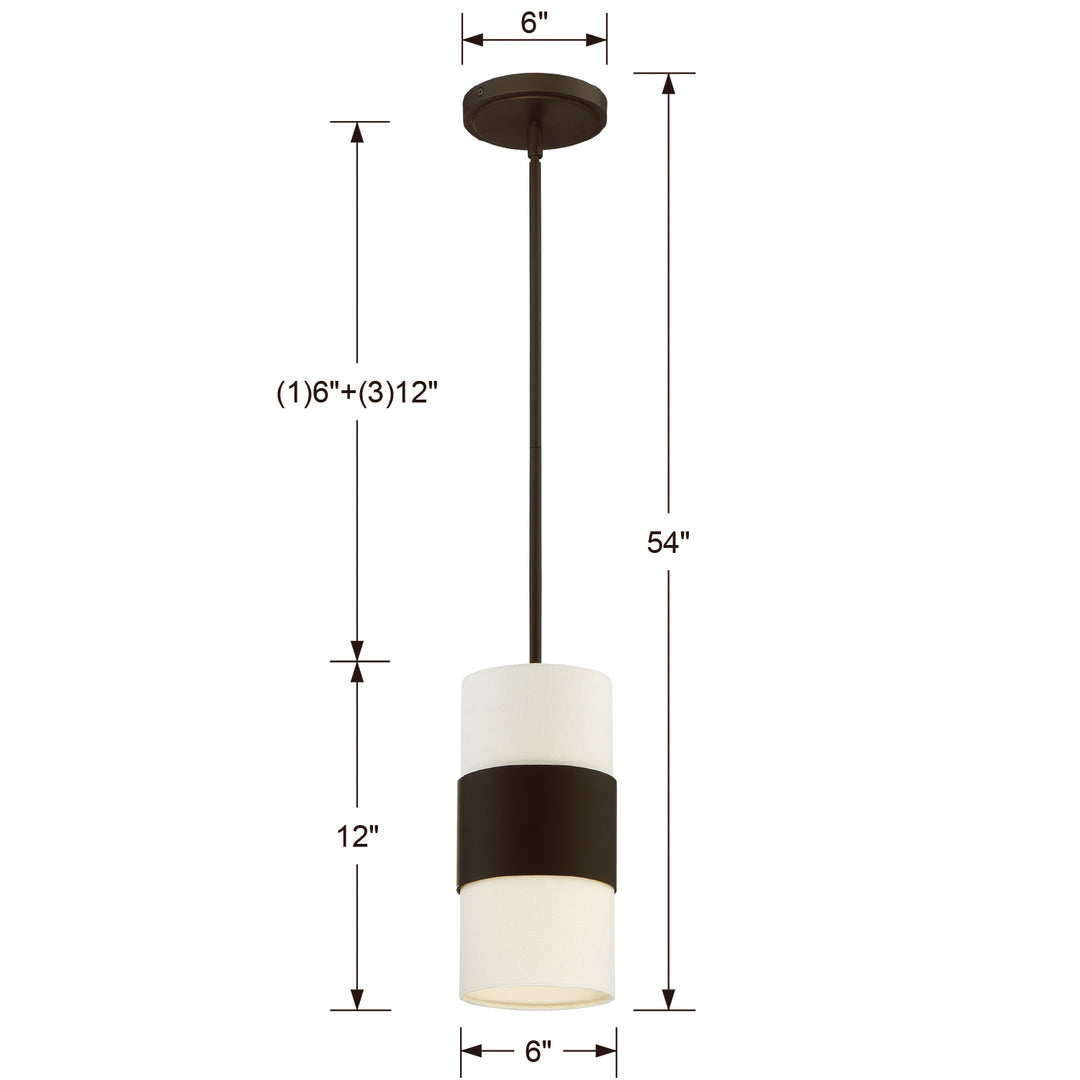 Crystorama - 290-DB - One Light Pendant - Grayson - Dark Bronze