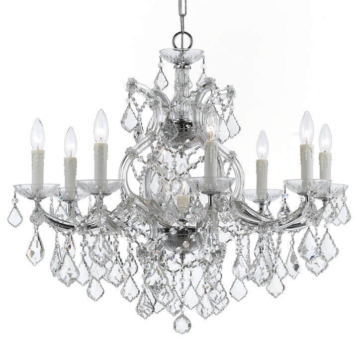 Maria Theresa Nine Light Chandelier in Polished Chrome - available from The Lighting Shoppe, trusted by Canadian homeowners