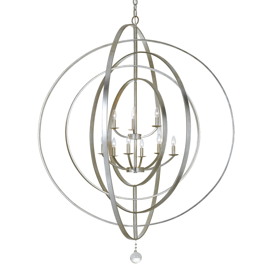 Luna Nine Light Chandelier in Antique Silver - available from The Lighting Shoppe, trusted by Canadian homeowners