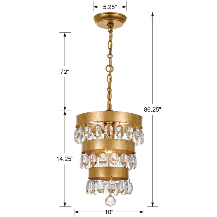 Crystorama - 6103-GA - One Light Mini Chandelier - Perla - Antique Gold