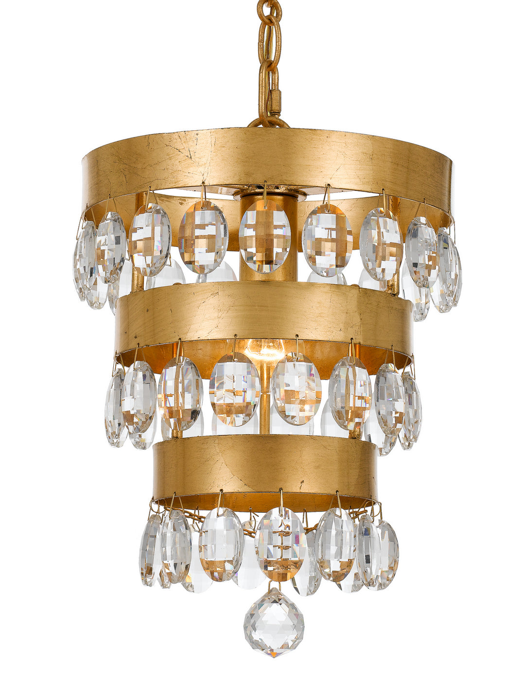 Perla One Light Mini Chandelier in Antique Gold - available from The Lighting Shoppe, trusted by Canadian homeowners