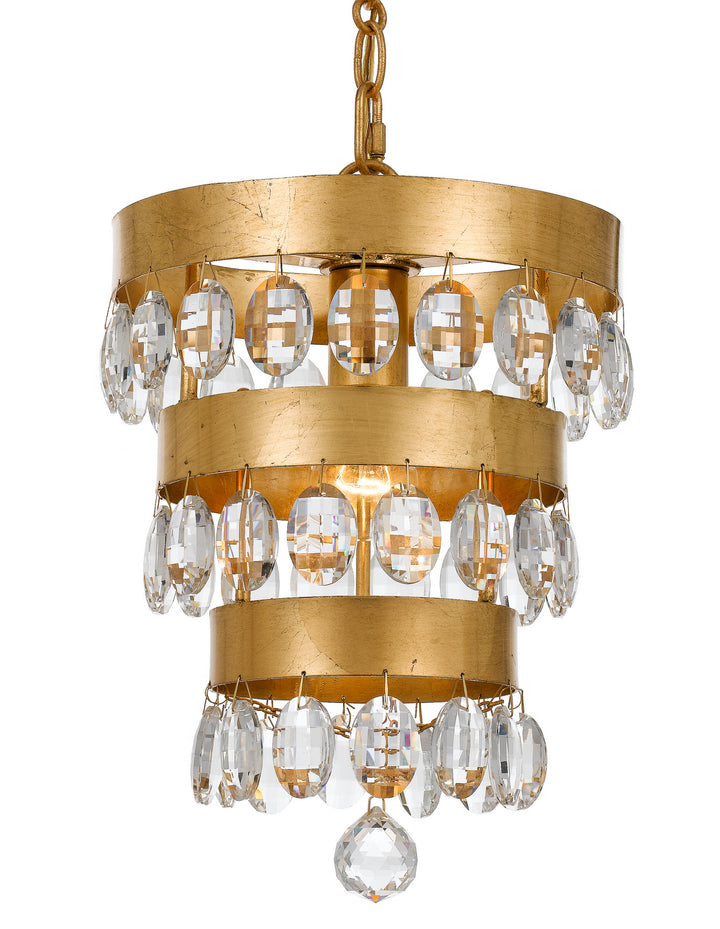Perla One Light Mini Chandelier in Antique Gold - available from The Lighting Shoppe, trusted by Canadian homeowners