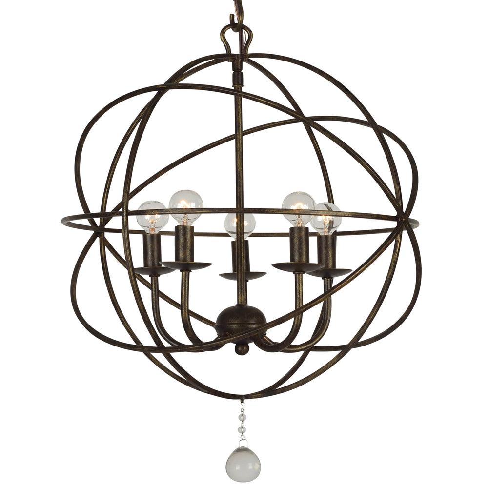 Crystorama - 9224-EB - Five Light Mini Chandelier - Solaris - English Bronze