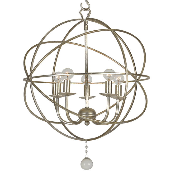 Crystorama - 9224-OS - Five Light Mini Chandelier - Solaris - Olde Silver