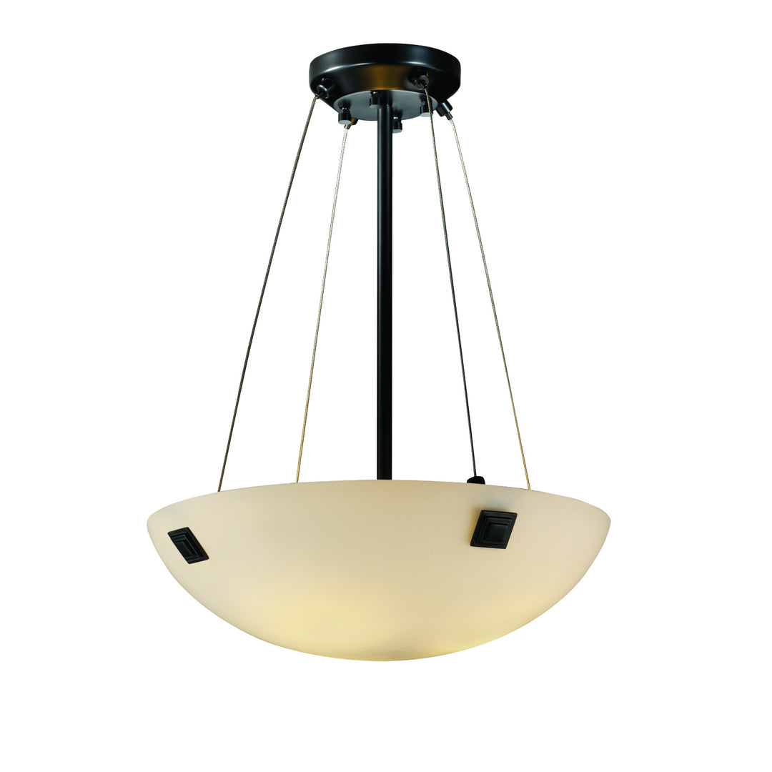 Justice Designs - FSN-9661-35-OPAL-MBLK-F5-LED3-3000 - LED Pendant - Fusion - Matte Black