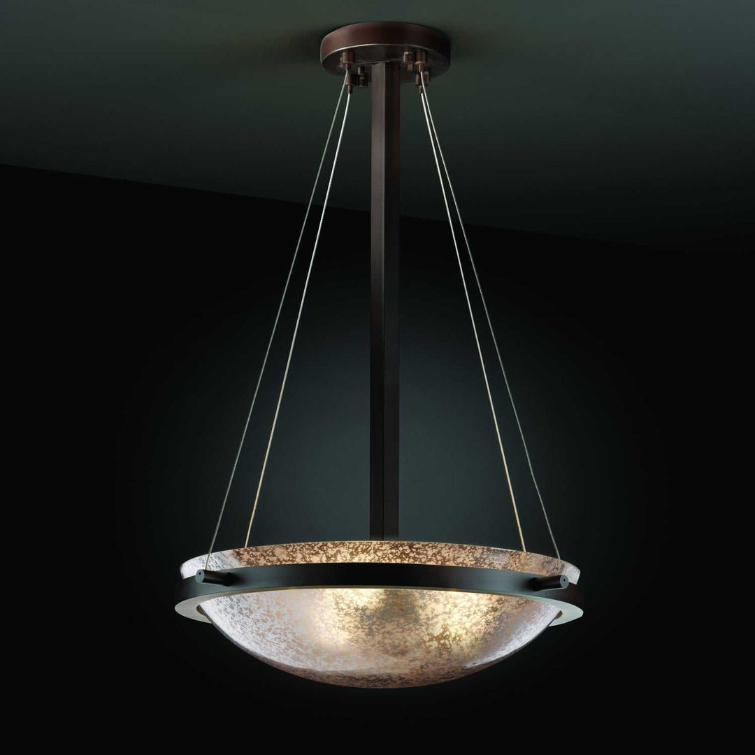 Fusion Three Light Pendant in Dark Bronze Justice Designs
