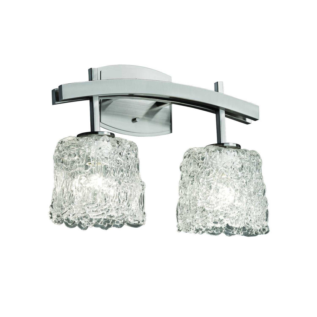Veneto Luce Two Light Bath Bar in Brushed Nickel Justice Designs