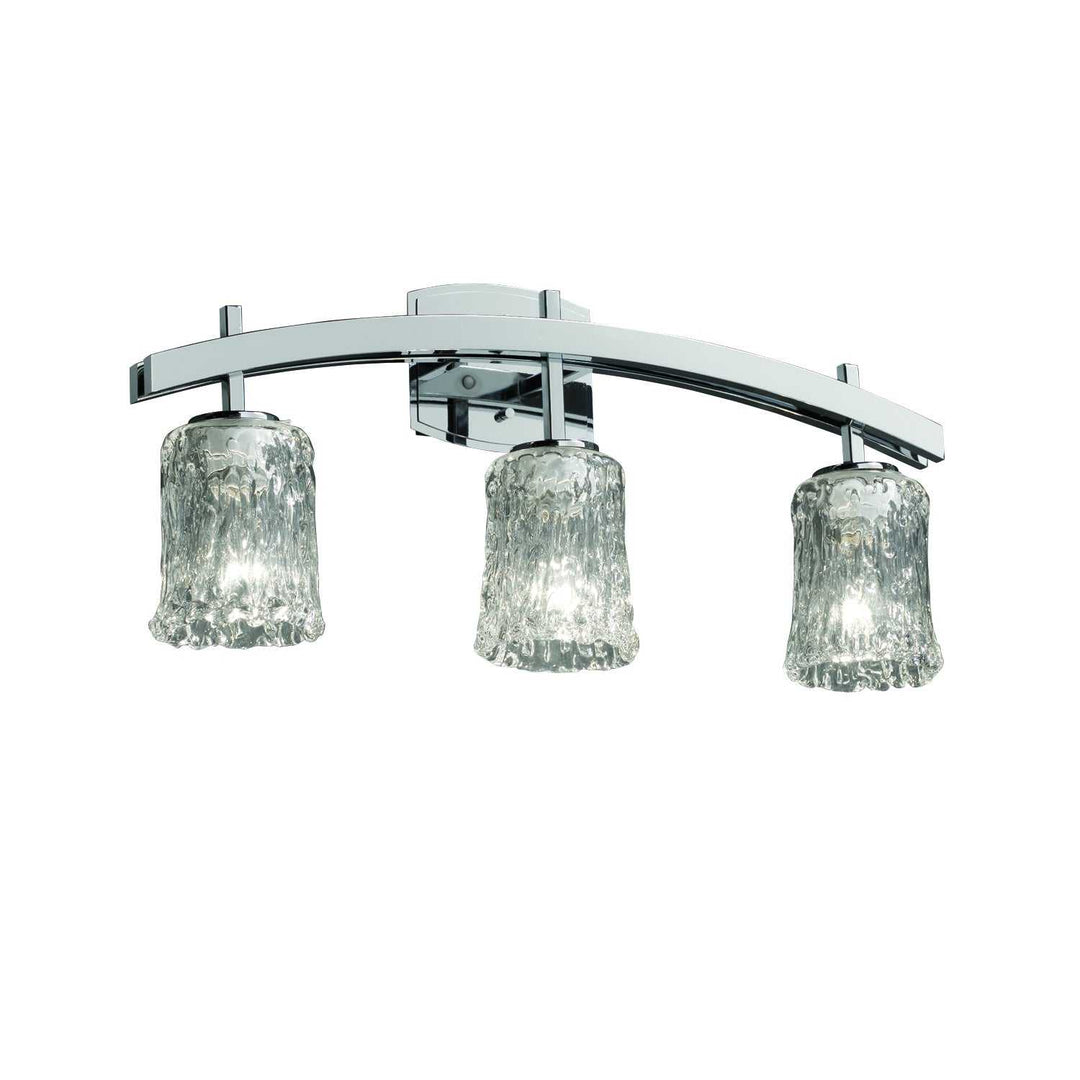 Veneto Luce Three Light Bath Bar in Polished Chrome Justice Designs