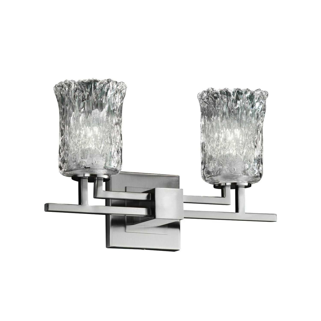 Veneto Luce Two Light Bath Bar in Brushed Nickel Justice Designs
