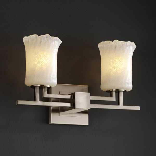 Veneto Luce Two Light Bath Bar in Brushed Nickel Justice Designs