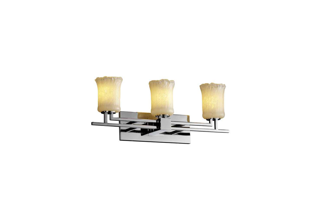 Veneto Luce Three Light Bath Bar in Polished Chrome Justice Designs