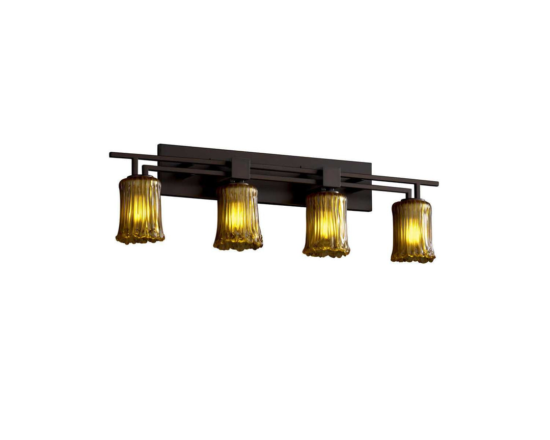 Veneto Luce Four Light Bath Bar in Dark Bronze Justice Designs