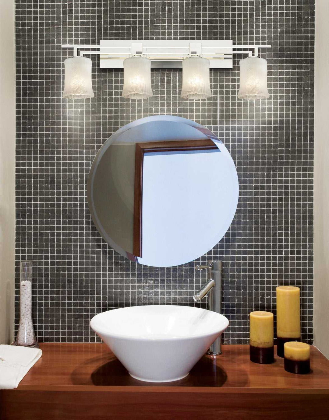 Veneto Luce Four Light Bath Bar in Polished Chrome Justice Designs
