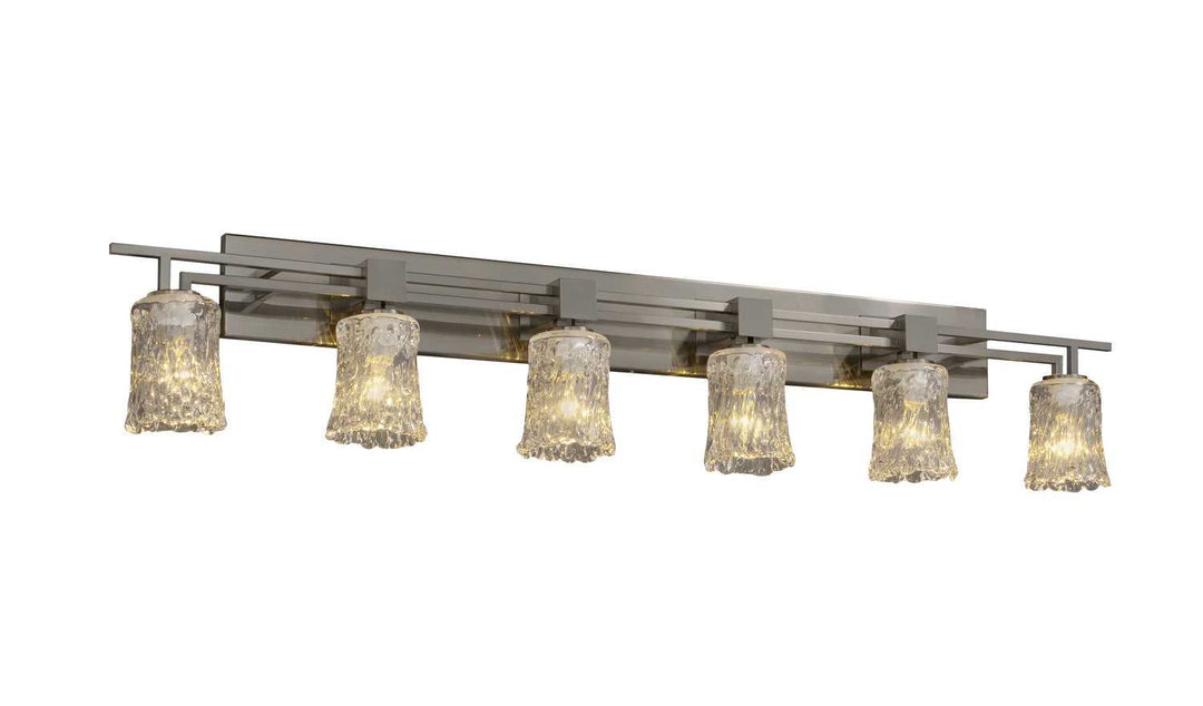Veneto Luce Six Light Bath Bar in Brushed Nickel Justice Designs