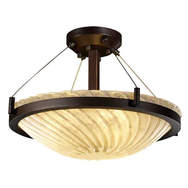 Veneto Luce LED Semi-Flush Mount in Dark Bronze Justice Designs