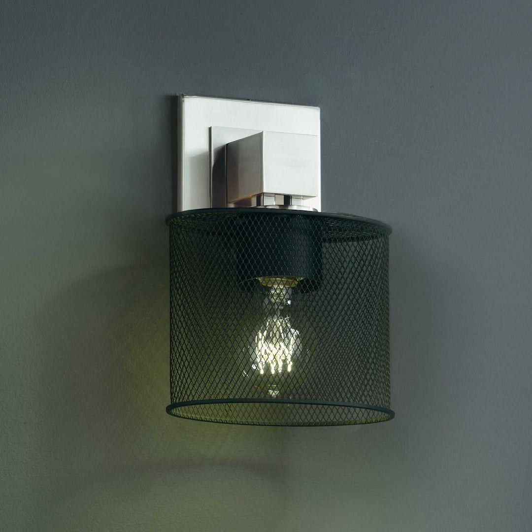 Wire Mesh One Light Wall Sconce in Polished Chrome Justice Designs