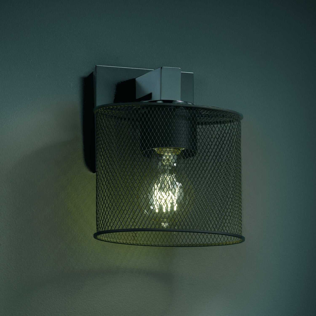 Wire Mesh One Light Wall Sconce in Matte Black Justice Designs