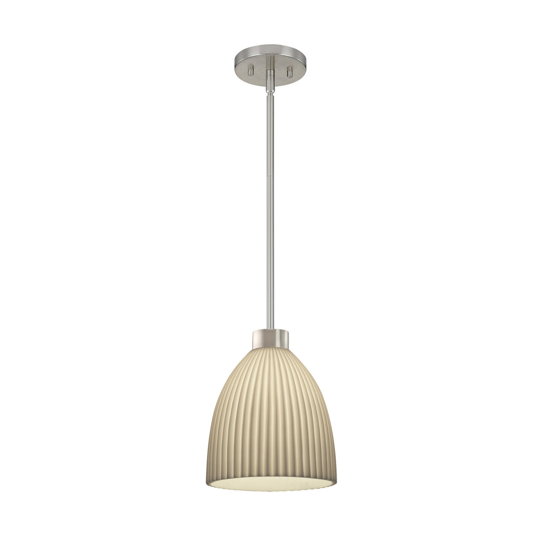 Justice Designs - PNA-8814-18-PLET-NCKL-RIGID - One Light Pendant - Porcelina - Brushed Nickel