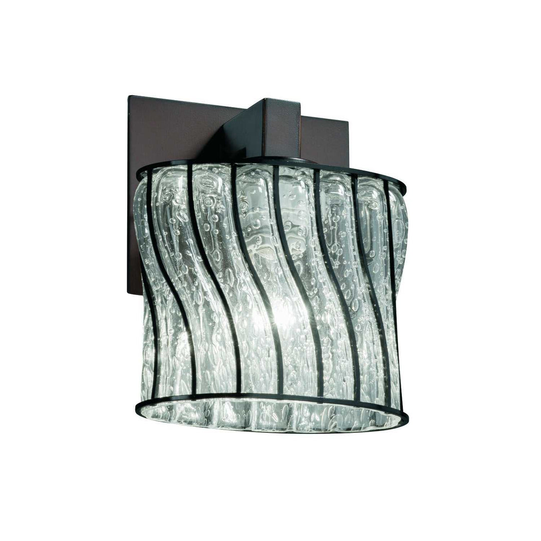 Wire Glass One Light Wall Sconce in Dark Bronze Justice Designs