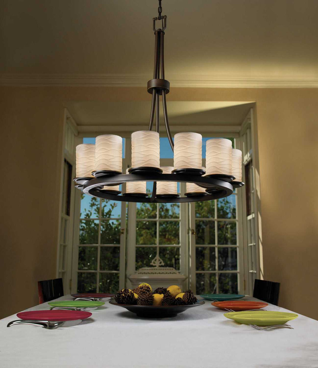 Limoges 12 Light Chandelier in Dark Bronze Justice Designs