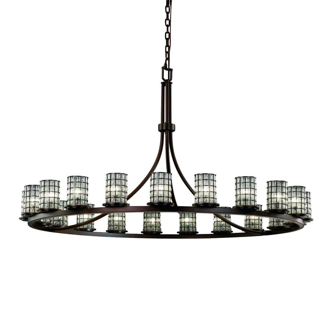 Wire Glass 21 Light Chandelier in Dark Bronze Justice Designs