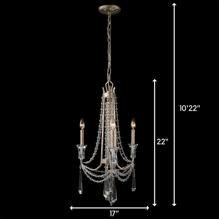 Varaluz - 270C03TR - Three Light Chandelier - Barcelona - Transcend Silver