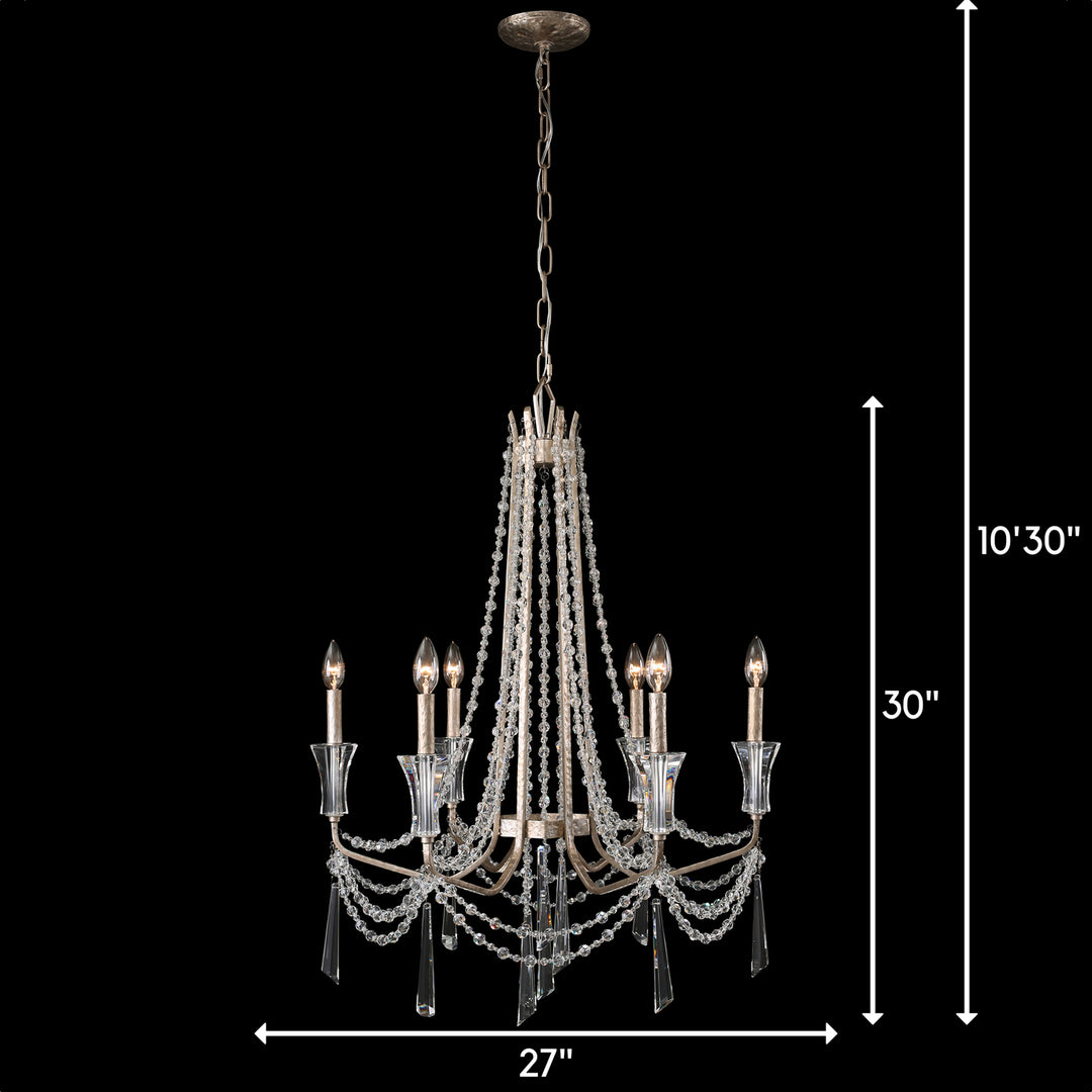 Varaluz - 270C06TR - Six Light Chandelier - Barcelona - Transcend Silver
