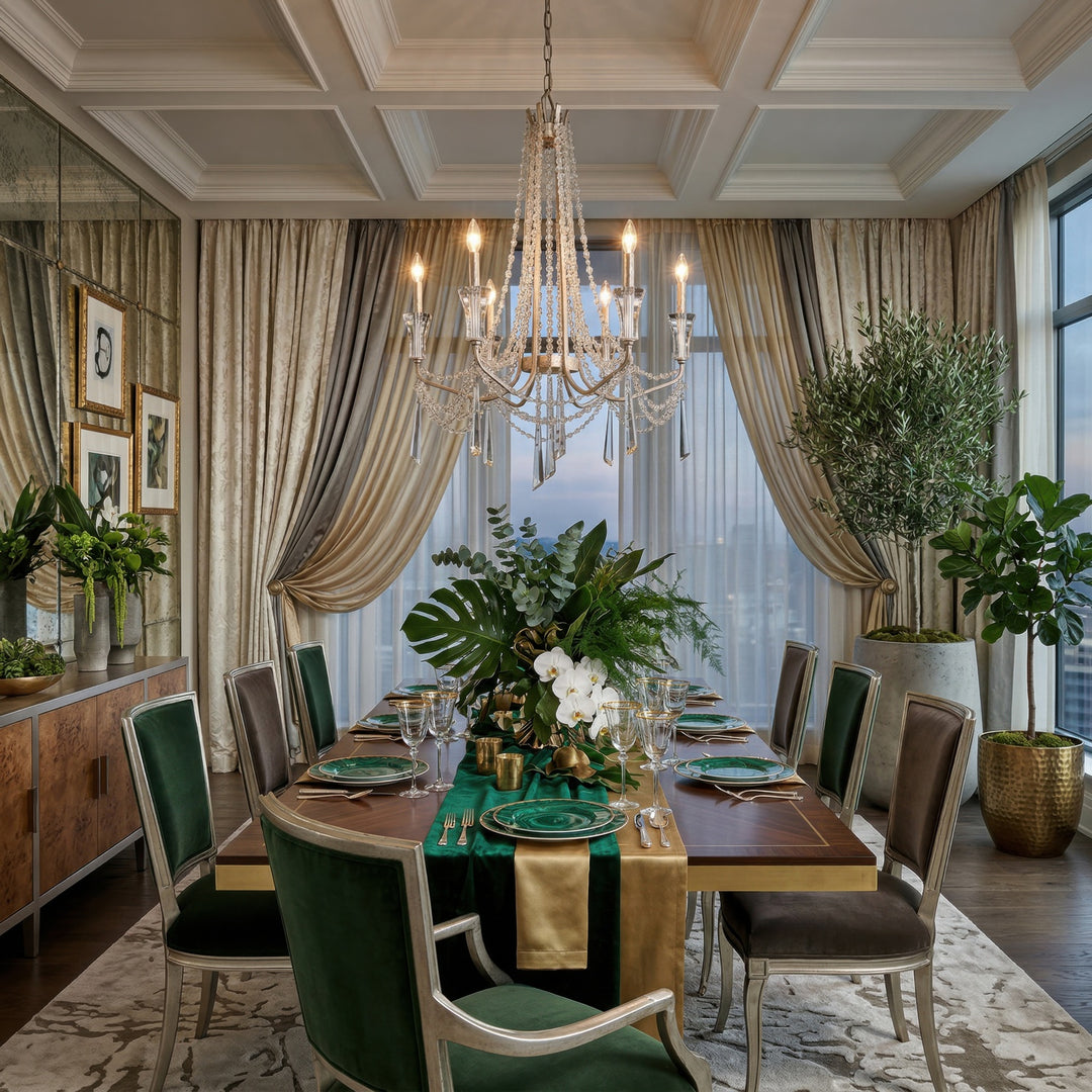 Varaluz - 270C06TR - Six Light Chandelier - Barcelona - Transcend Silver