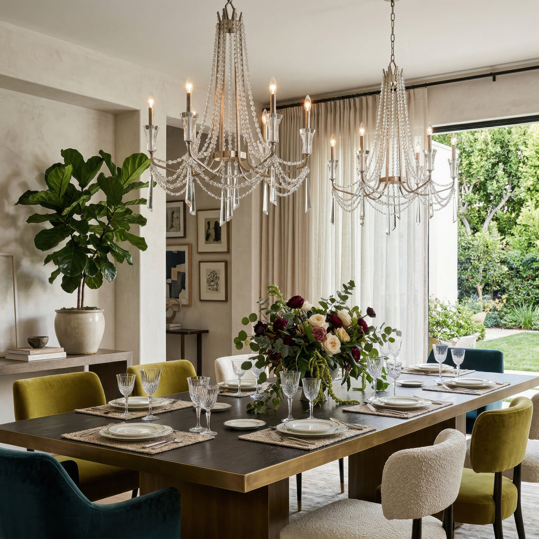 Varaluz - 270C06TR - Six Light Chandelier - Barcelona - Transcend Silver