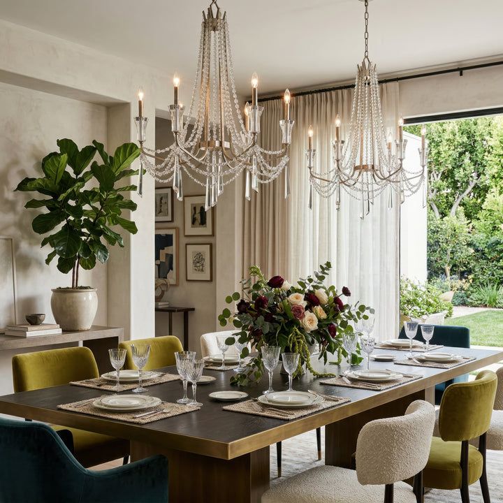 Varaluz - 270C06TR - Six Light Chandelier - Barcelona - Transcend Silver