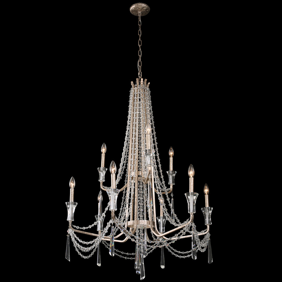 Varaluz - 270C09TR - Nine Light Chandelier - Barcelona - Transcend Silver