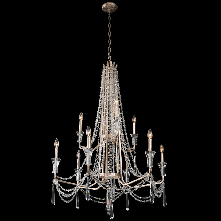 Varaluz - 270C09TR - Nine Light Chandelier - Barcelona - Transcend Silver