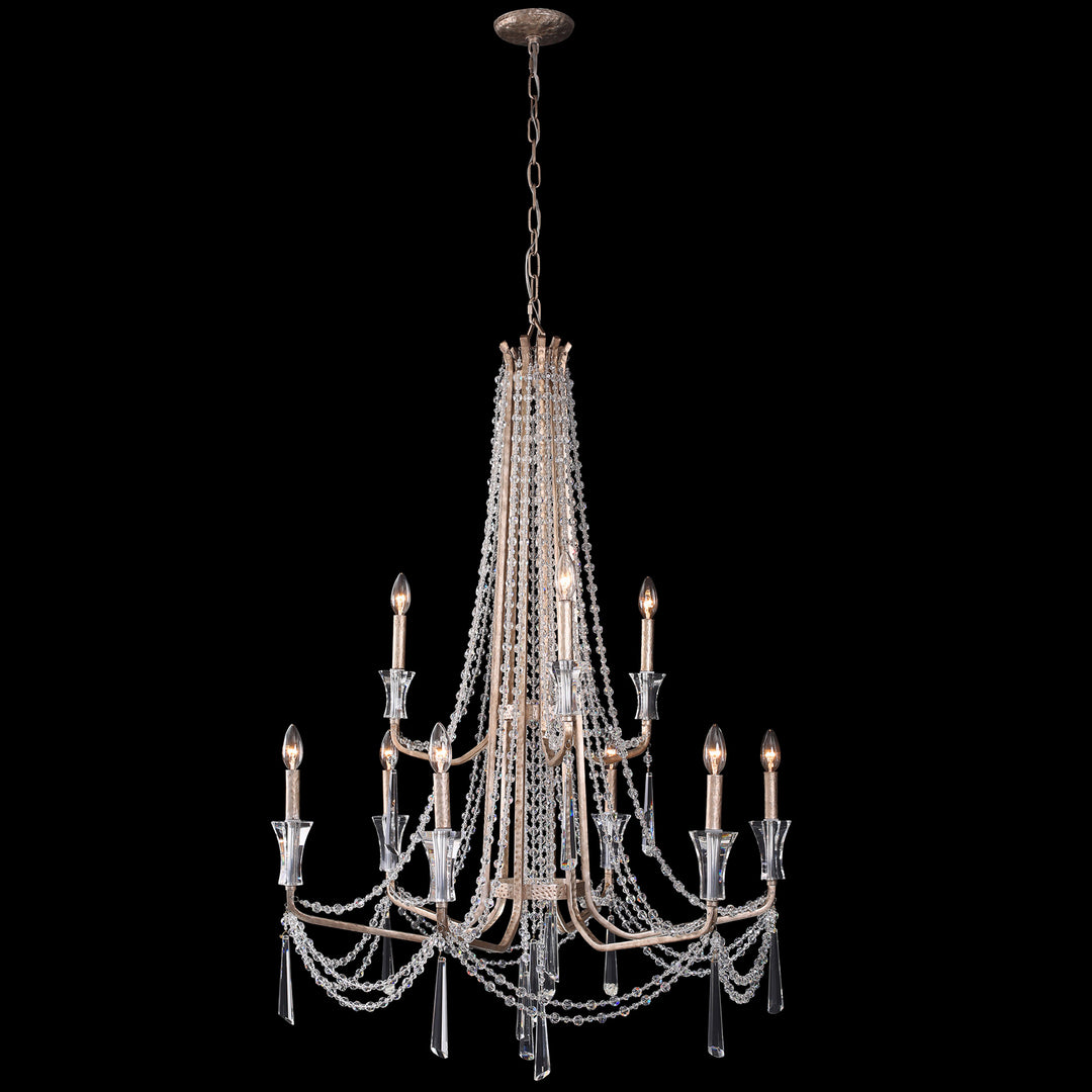 Varaluz - 270C09TR - Nine Light Chandelier - Barcelona - Transcend Silver