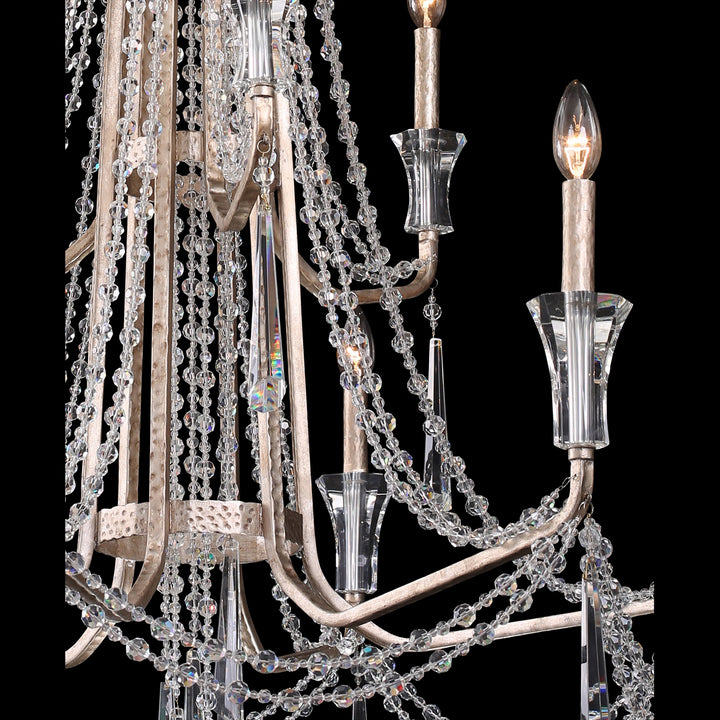 Varaluz - 270C09TR - Nine Light Chandelier - Barcelona - Transcend Silver