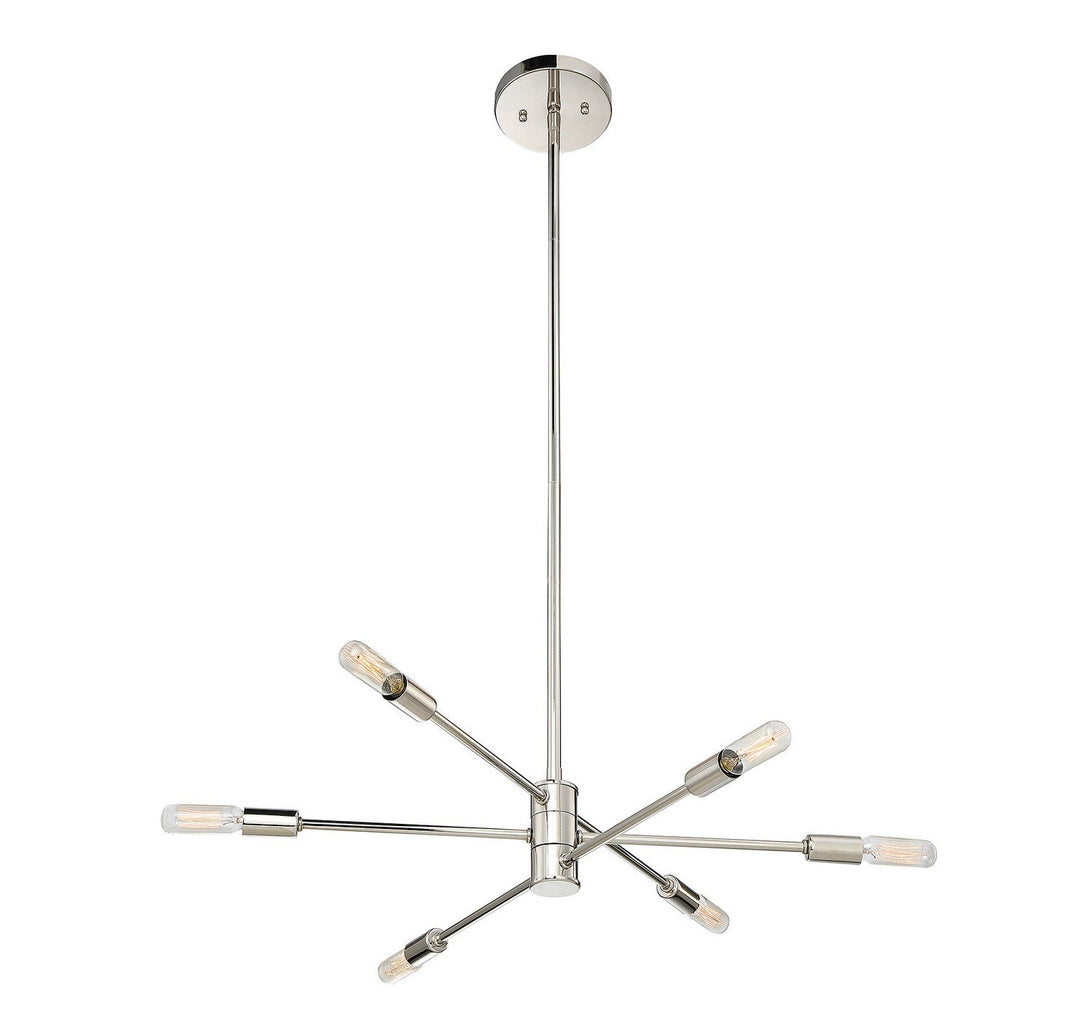 Lyrique Six Light Chandelier in Polished Nickel Savoy House