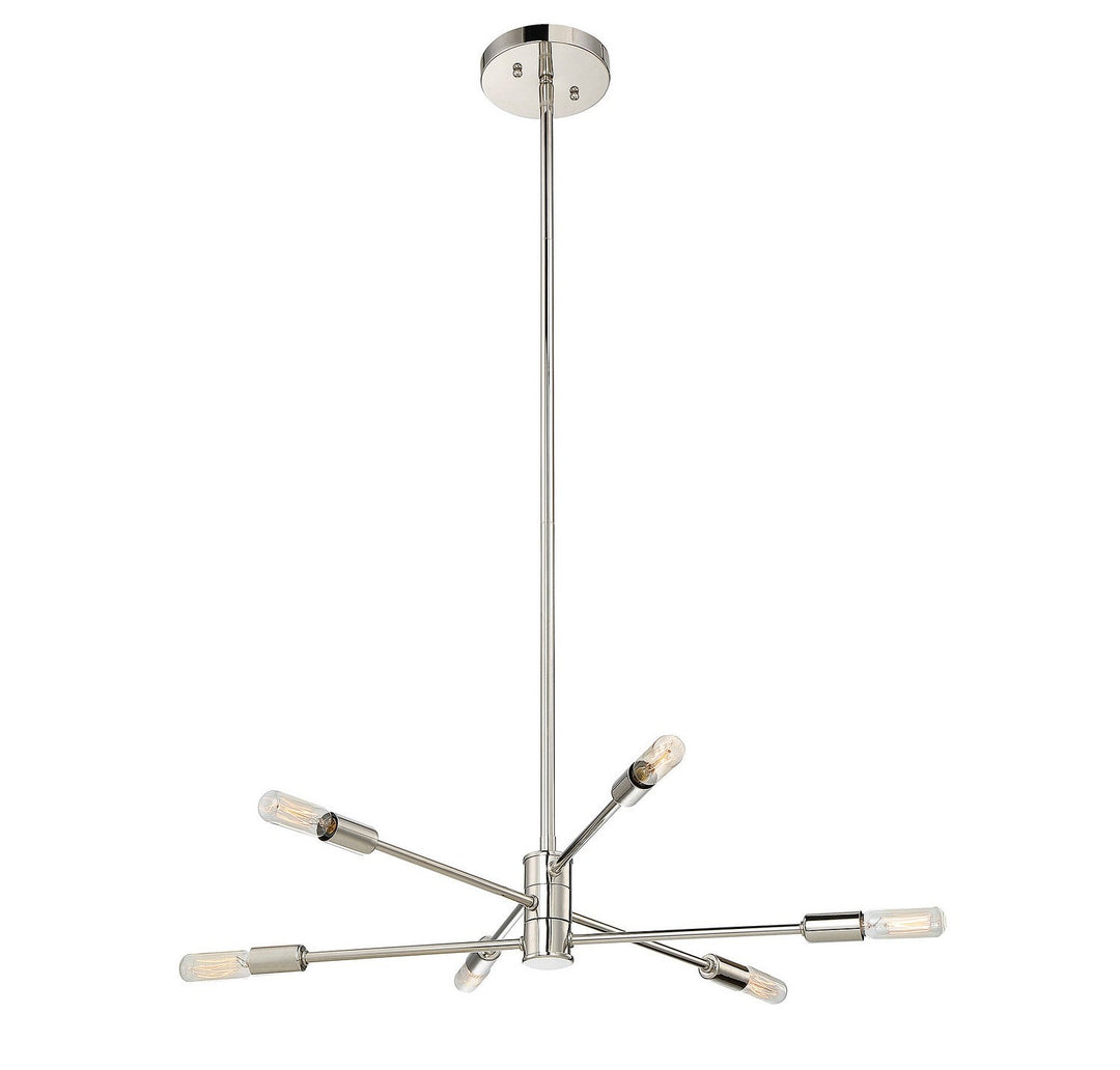 Lyrique Six Light Chandelier in Polished Nickel Savoy House