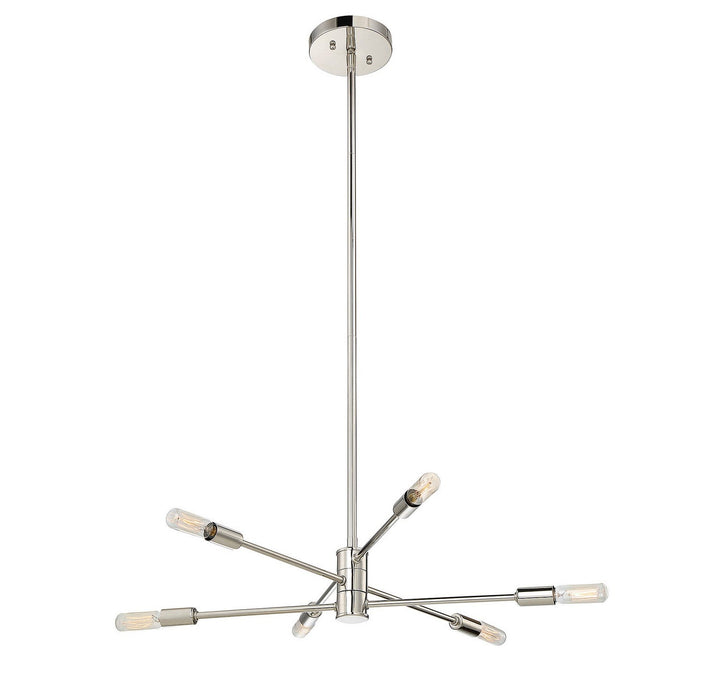 Lyrique Six Light Chandelier in Polished Nickel Savoy House
