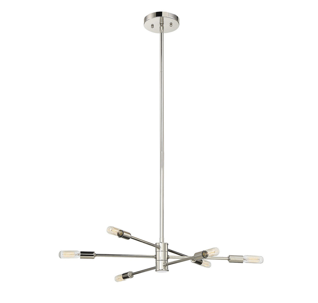 Lyrique Six Light Chandelier in Polished Nickel Savoy House