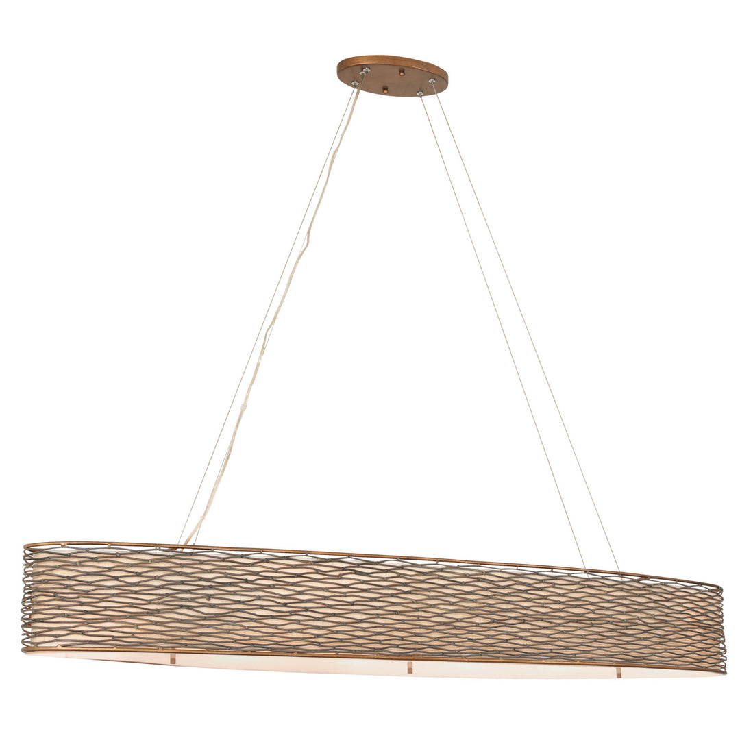 Flow Six Light Linear Pendant in Hammered Ore - available from The Lighting Shoppe, trusted by Canadian homeowners