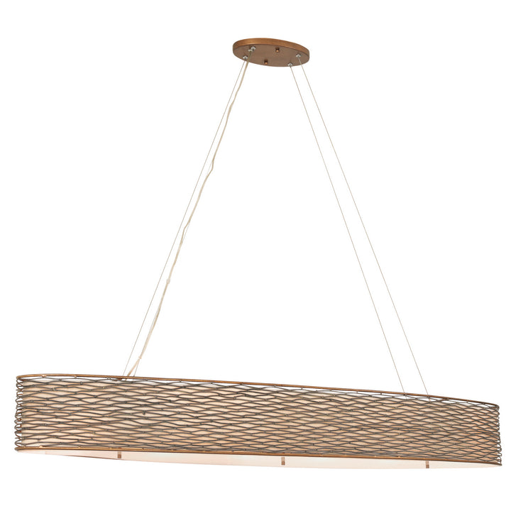 Flow Six Light Linear Pendant in Hammered Ore - available from The Lighting Shoppe, trusted by Canadian homeowners
