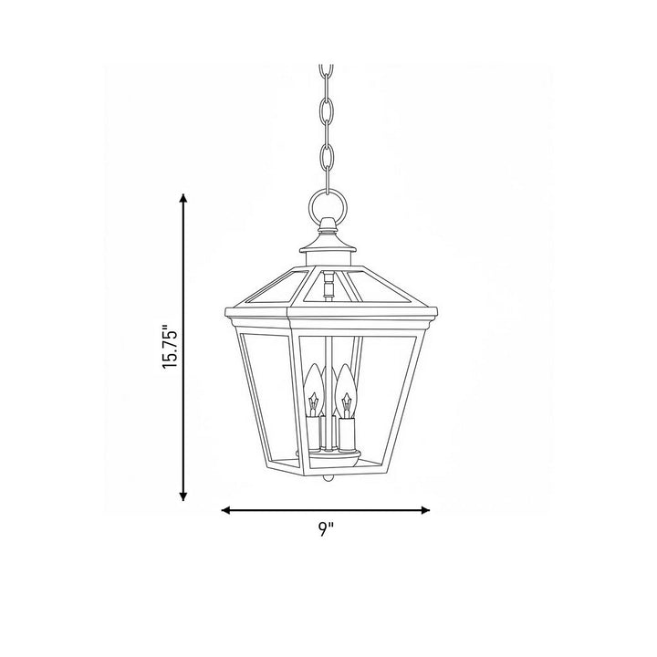 Savoy House - 5-146-BK - Three Light Hanging Lantern - Ellijay - Black