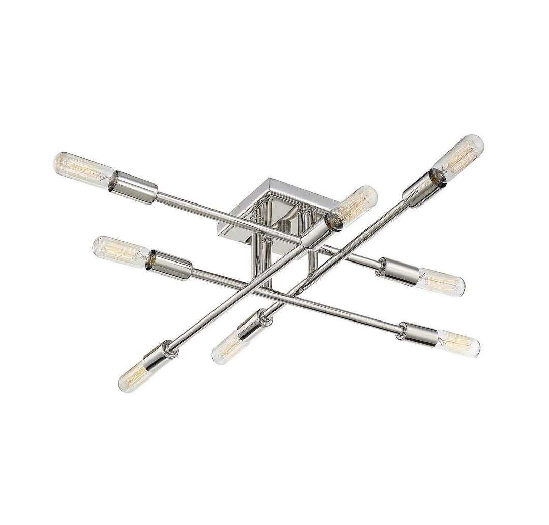 Lyrique Eight Light Semi Flush Mount in Polished Nickel Savoy House